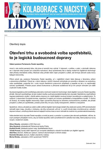 Obálka e-magazínu Lidové noviny 30.5.2017
