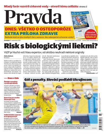 Obálka e-magazínu Pravda 10.9.2018