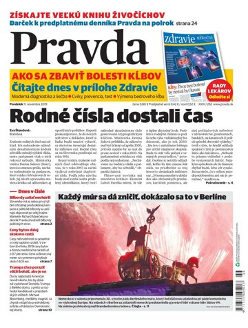 Obálka e-magazínu Pravda 11. 11. 2019