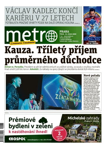 Obálka e-magazínu deník METRO 21.2.2020