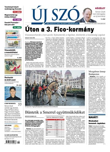 Obálka e-magazínu Új Szó 16.3.2016