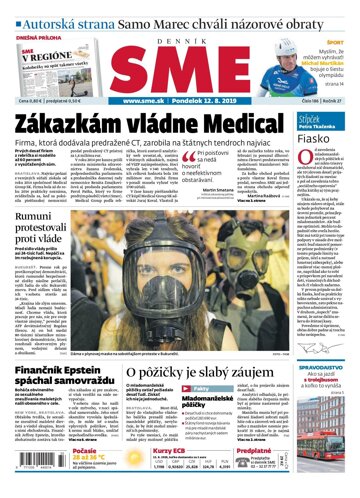 Obálka e-magazínu SME 12.8.2019