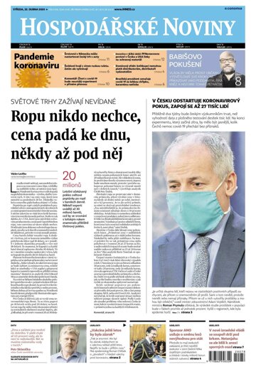 Obálka e-magazínu Hospodářské noviny 078 - 22.4.2020