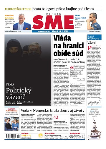 Obálka e-magazínu SME 16-7-2021