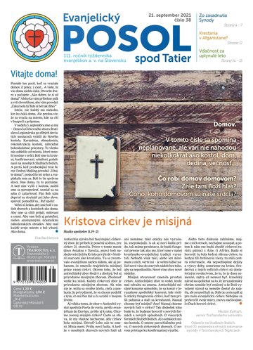 Obálka e-magazínu Evanjelický posol spod Tatier 38/2021