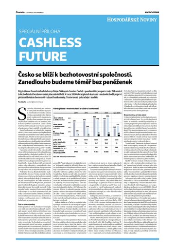 Obálka e-magazínu Hospodářské noviny - příloha 218 - 11.11.2021 Cashless Future