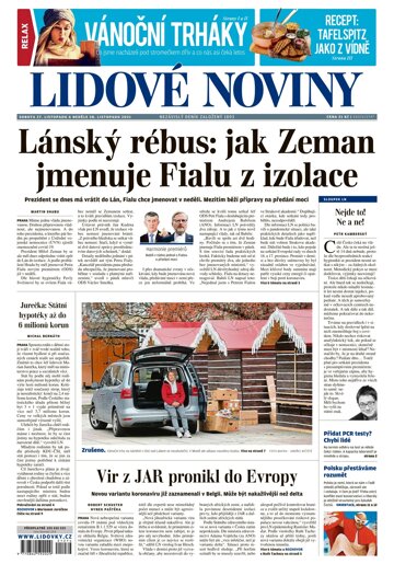 Obálka e-magazínu Lidové noviny 27.11.2021