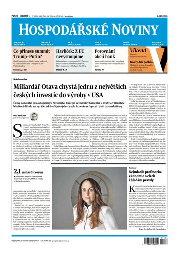 Obálka e-magazínu Hospodářské noviny 158 - 15.8.2025