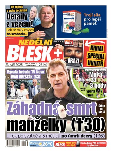 Obálka e-magazínu Nedělní Blesk 21.9.2025