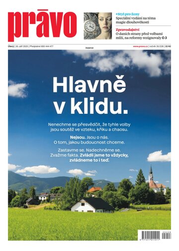 Obálka e-magazínu Deník Právo 30.9.2025