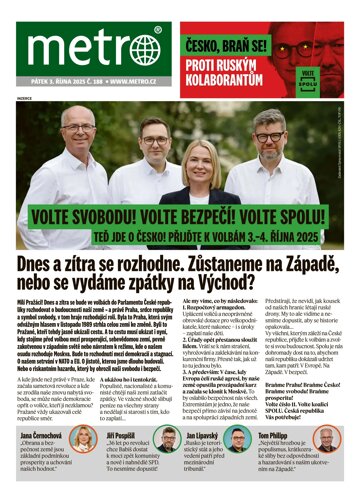 Obálka e-magazínu deník METRO 3.10.2025