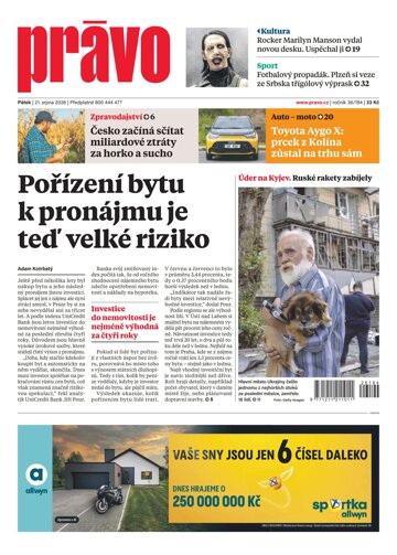 Obálka e-magazínu Deník Právo 21.8.2026