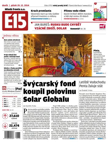 Obálka e-magazínu E15 19.12.2014