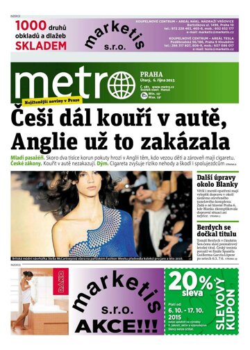 Obálka e-magazínu deník METRO 6.10.2015