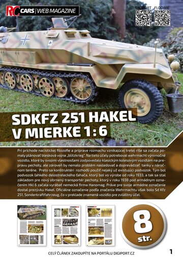 Obálka e-magazínu SdKfz 251 Hakelv mierke 1 : 6