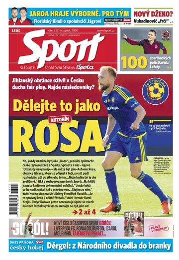 Obálka e-magazínu Sport 22.11.2016