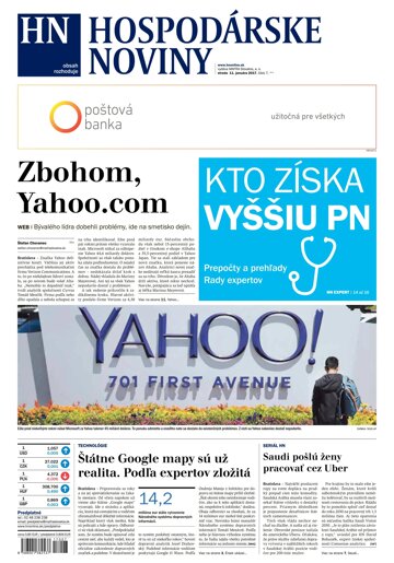 Obálka e-magazínu Hospodárske noviny 11.01.2017