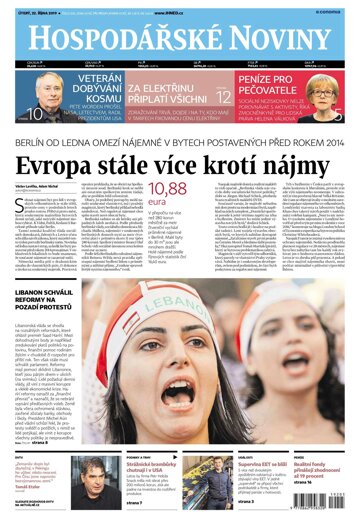 Obálka e-magazínu Hospodářské noviny 205 - 22.10.2019