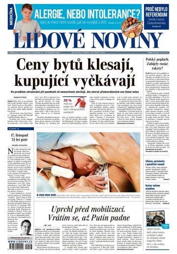 Obálka e-magazínu Lidové noviny 16.11.2022