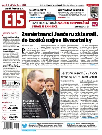 Obálka e-magazínu E15 8.4.2015