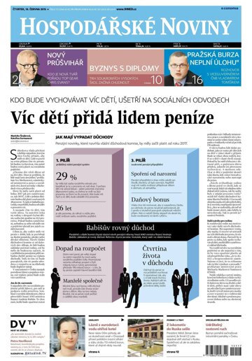 Obálka e-magazínu Hospodářské noviny 117 - 18.6.2015