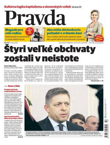 Obálka e-magazínu Pravda 10. 3. 2016
