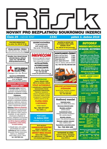 Obálka e-magazínu Risk 25/2016