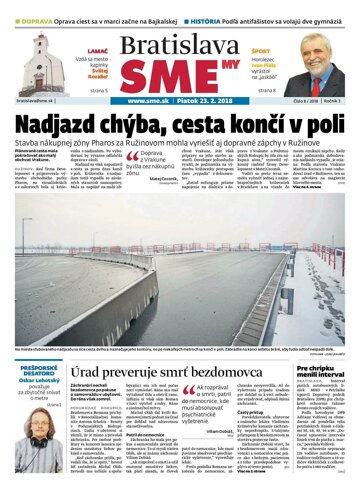 Obálka e-magazínu SME MY Bratislava 23/2/2018