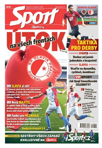 Obálka e-magazínu Sport 3.11.2018