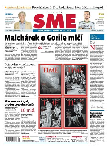 Obálka e-magazínu SME 12.12.2018