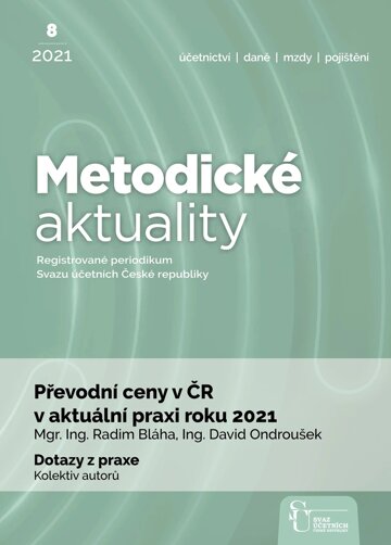 Obálka e-magazínu Metodické aktuality Svazu účetních 8/2021