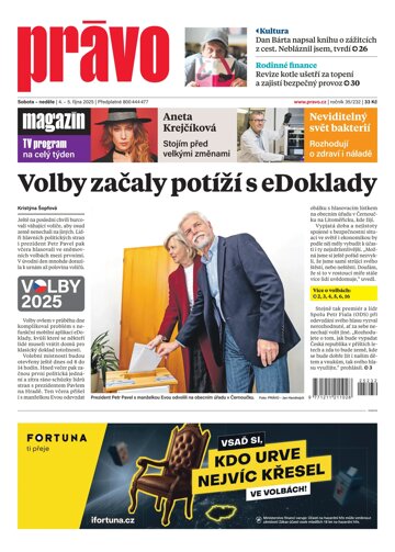 Obálka e-magazínu Deník Právo 4.10.2025