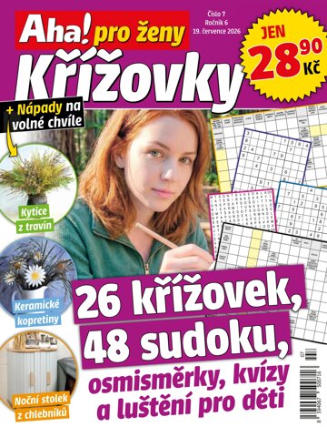 Obálka e-magazínu Aha! pro ženy křížovky 7/2026