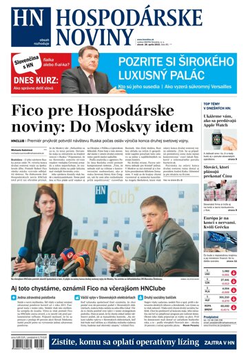 Obálka e-magazínu Hospodárske noviny 28.04.2015