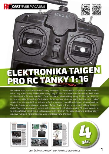 Obálka e-magazínu Elektronika Taigen pro RC tanky 1 : 16