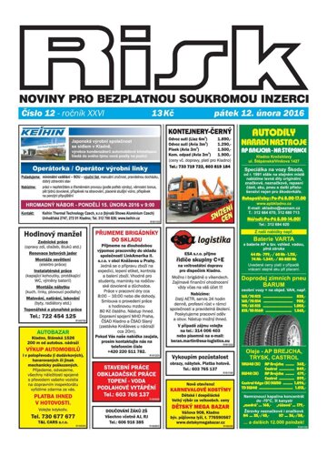 Obálka e-magazínu Risk 12/2016