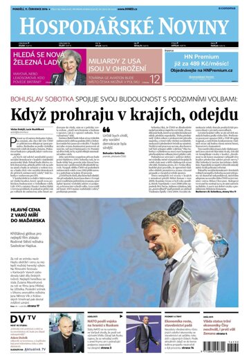 Obálka e-magazínu Hospodářské noviny 132 - 11.7.2016