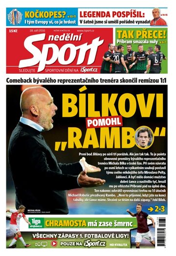 Obálka e-magazínu Nedělní Sport 18.9.2016