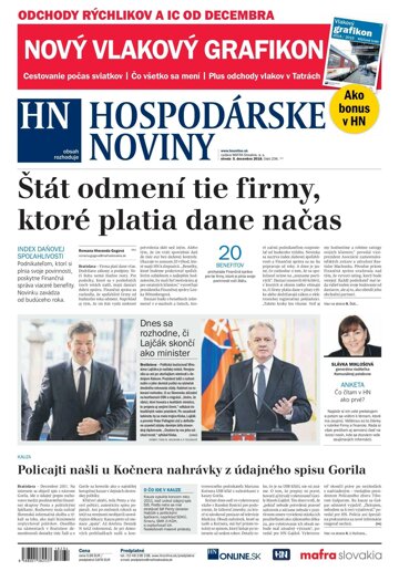 Obálka e-magazínu Hospodárske noviny 05.12.2018