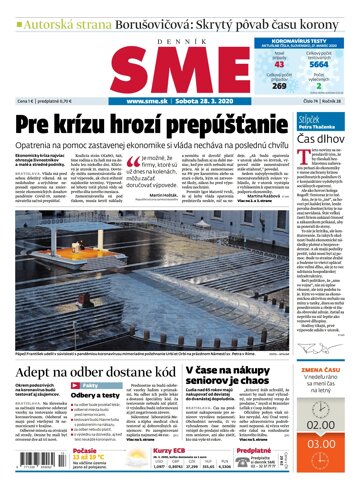 Obálka e-magazínu SME 28.3.2020