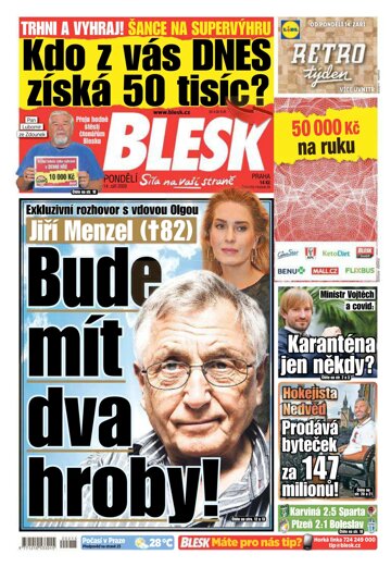 Obálka e-magazínu Blesk 14.9.2020