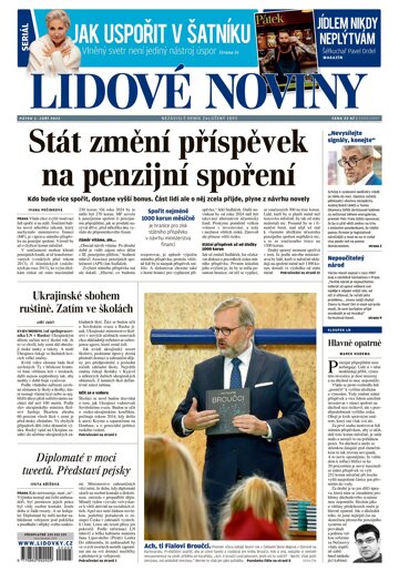 Obálka e-magazínu Lidové noviny 2.9.2022