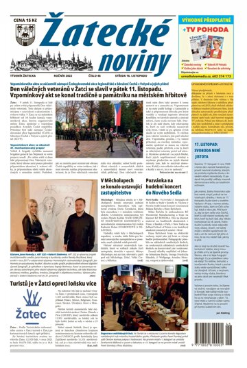 Obálka e-magazínu Žatecké noviny 46/2022