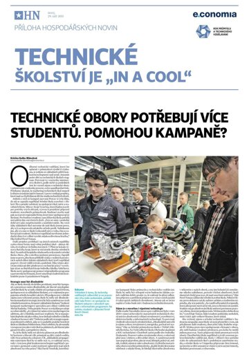 Obálka e-magazínu Hospodářské noviny - příloha 188 - 29.9.2015 Technicke skolstvi