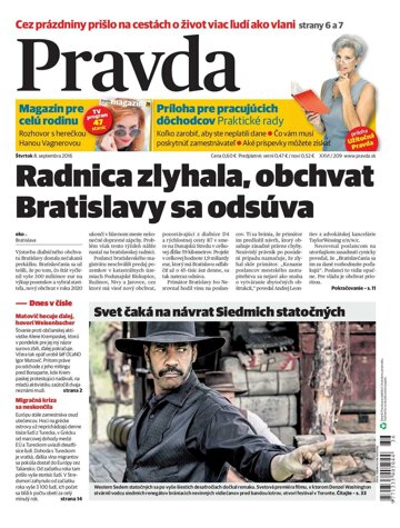 Obálka e-magazínu Pravda 8. 9. 2016