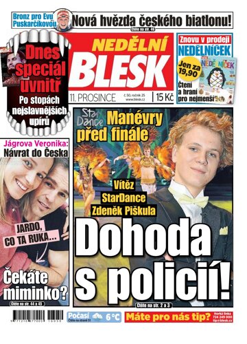 Obálka e-magazínu Nedělní Blesk 11.12.2016