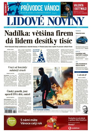 Obálka e-magazínu Lidové noviny 7.12.2018
