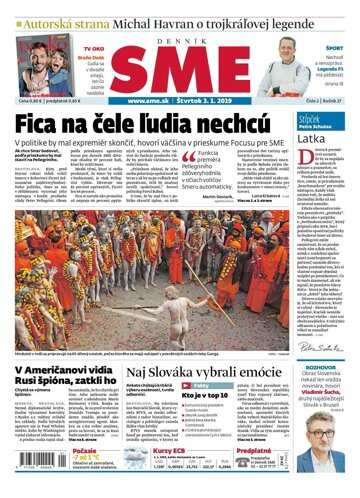 Obálka e-magazínu SME 3.1.2019