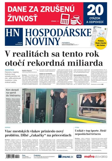 Obálka e-magazínu Hospodárske noviny 26.02.2019