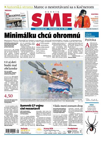 Obálka e-magazínu SME 26.8.2019